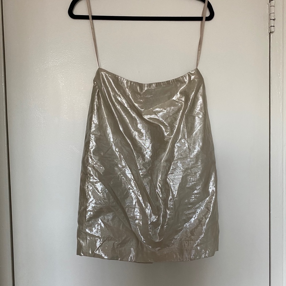 Ellen Tracy silk gold silvery skirt